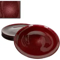 MamboCat 6x Suez Speiseteller √ò27cm Glas Rot 6 Pers Goldglitzer Essteller Weihnachten