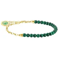 Thomas Sabo A2130-140-6-L13V Armband - Carrier mit Gliedern - Silber Gelbgold verg. & imit. Malachit - Grün - 10 bis 13 cm