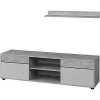 Vicco Wohnwand Berno Beton/Weiß 2 Teile, Model 57824