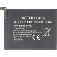 AccuCell Akku passend für Huawei Nova 2, Li-Polymer, 3,85V, 2950mAh, 11,4Wh, built-in, ohne Werkzeug