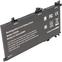 AccuCell Akku passend für HP OMEN 15-AX000 series , Li-Polymer, 11,55V, 5360mAh, 62Wh, schwarz