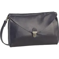 Harold's Leder Umhängetasche Fold Handbag Clutch Dark Blue dunkelblau