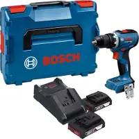 Bosch GSR 18V-65 Professional Akku Bohrschrauber 18 V 63 Nm Brushless + 2x Akku 2,0 Ah + Ladegerät + L-Boxx