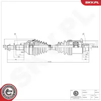 ESEN SKV 40SKV332 Antriebswelle Vorne Rechts für FIAT Freemont (345) für CHRYSLER SEBRING Cabriolet (JS) für DODGE Journey MPV
