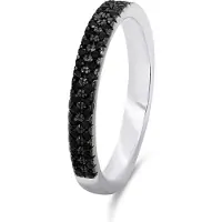 Brilio Silver - Sparkling silver ring with black zircons RI058W - Circuit: 58 mm