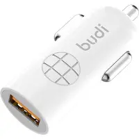 Budi , Kfz-Ladegerät 18W USB Quick Charge 3.0 mit LED, Weiß