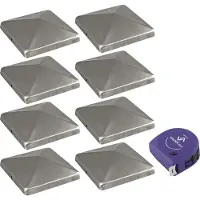 Vasalat Pfostenkappe 7x7cm - Pfosten Abdeckkappen + Schrauben, Edelstahl