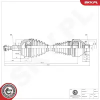ESEN SKV 40SKV174 Antriebswelle Vorne Links für VW Transporter V Bus (7HB, 7HJ, 7EB, 7EJ, 7EF, 7EG, 7HF, 7EC) Multivan V Transporter V Kastenwagen