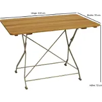FRG Holz-Klapptisch BAD TÖLZ 70x110cm, verzinkt Biergartentisch