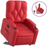 vidaXL Relaxsessel mit Aufstehhilfe Rot Kunstleder