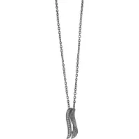 Orphelia Damen-Kette aus 925er Sterlingsilber mit Anhänger – Schwarz ZH-6030/2