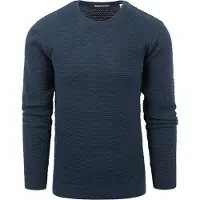 KnowledgeCotton Apparel Pullover Vagn Regular Bubble Knit Crew Neck Herren Total Eclipse-M