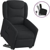 vidaXL Relaxsessel mit Aufstehhilfe Schwarz Stoff