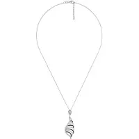 Orphelia Damen-Kette aus 925er Sterlingsilber mit Anhänger, Silber/Schwarz, ZH-4839