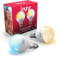 Innr Zigbee Smart Lampe E14 Mini Bulb, funktioniert mit Hue* und Alexa, Warmweiß bis Kühlweiß, Glühbirne, dimmbar, 460lm, 2 Stück
