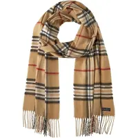 Fraas Schal Cashmink Scarf with Plaid Camel