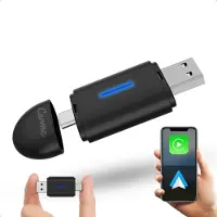 Carme Mini 2-in-1 CarPlay Dongle, USB-A & USB-C, Schwarz