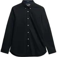 Superdry für Herren. M4011064A Essentials Tailored Lite Hemd schwarz (XL), Baumwolle, Klassisch, Langarm