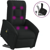 vidaXL Massagesessel mit Aufstehhilfe Schwarz Stoff