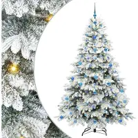 vidaXL Künstlicher Weihnachtsbaum mit 300 LEDs Weiß 210 cm PE und PVC