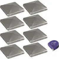 Vasalat Pfostenkappe 10x10cm - Pfosten Abdeckkappen + Schrauben, Edelstahl