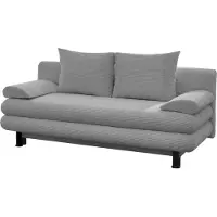 Massivart Schlafsofa Cord grau mit Bettkasten Federkern 190 cm - BAREND