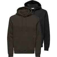 Only & Sons Sweatshirt / Hoodie Connor in Schwarz / dunkelbraun | Gr.: L