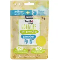 Pebeo Sachet Gouache in Pulverform 100g Gelb - - Tactilcolor - Mit Wasser verdünnbar - Für Kinder ab 2 Jahren