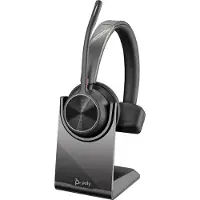 Poly VOYAGER 4310-M Microsoft Teams-es Headset mit Ladestation, Kabellos, Büro/Callcenter, Kopfhörer, Schwarz