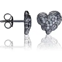 Orphelia 'Hazel' Ohrstecker aus 925er Sterlingsilber für Damen - Schwarz ZO-7082/2