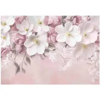WALLARENA Fototapete Blumen in Rosa | Gr.: 150 x 105 cm