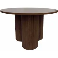 Oviala Moderner runder Esstisch 120 cm dunkler Holzeffekt - Maggy
