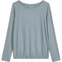 Marc O'Polo Longsleeve , Damen, Gr. L, slate blau, Jersey, Obermaterial: 94% Viskose, 6% Elasthan, regular fit normal, U-Boot-Ausschnitt, Shirts Longsleeve