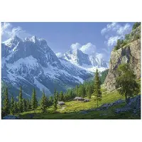 WALLARENA Fototapete Gebirge in Grün | Gr.: 400 x 280 cm