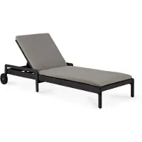 Ethnicraft Jack Gartenliege verstellbar mit Stoffauflage Teak 216x84 cm