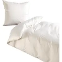 TRAUMSCHLAF Uni Mako-Satin Bettwäsche 155x220 cm + 80x80 cm wollweiss