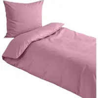 TRAUMSCHLAF Uni Mako-Satin Bettwäsche 2x Kissenbezug 80x80 cm mauve
