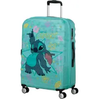 American Tourister Trolley Wavebreaker Disney Spinner 67 / 24 TSA Disney FL Stitch Flower türkis