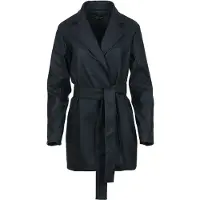 Conquista Schwarze Kunstlederjacke mit Gürtel