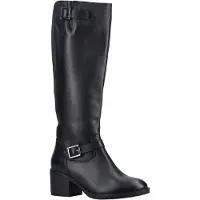 Hush puppies Heidi Leder Damen Schwarz Leder Stiefel