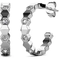 MYC Paris Gebogene Ohrringe - Silber und Kristall