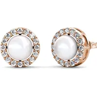MYC Paris Circlet Perlenohrringe - Roségold und Kristall
