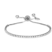 Luxenter 925 Sterling Silber Armband mit rhodinierten glänzenden Zirkonia - Kileh