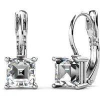 MYC Paris Quadratische Ohrringe - Silber und Kristall