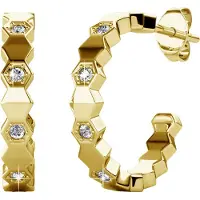 MYC Paris Gebogene Ohrringe - Gold und Kristall
