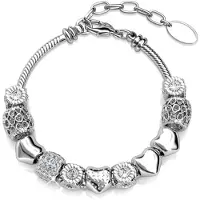 MYC Paris Strahlende Charm-Armbänder - Silber und Kristall