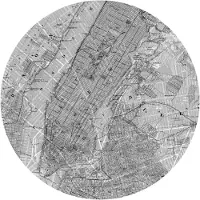 Komar Vliestapete "Vlies selbstklebend - Map - Größe 125 x 125 cm" bedruckt glatt Wohnzimmer, Schlafzimmer