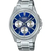Casio MTP-1375PD-2A1V, Edelstahl, Mineral, SR927SW, 3 Jahr(e), 48,5 mm, 43,8 mm