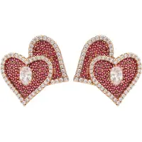 NAEMI Women Earrings in Rose Gold Red | Gr.: onesize