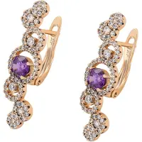 Faina Women Drop Earrings in Rose Gold Violet | Gr.: onesize